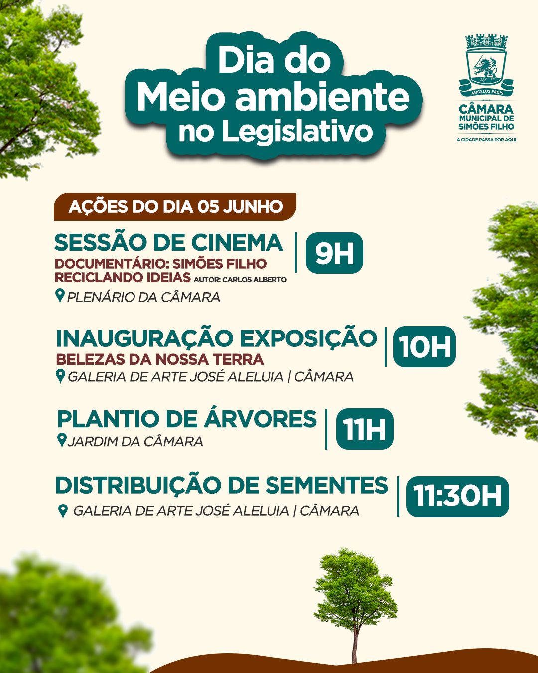 Câmara Municipal celebra o Dia do Meio Ambiente com arte, cinema e ações sustentáveis