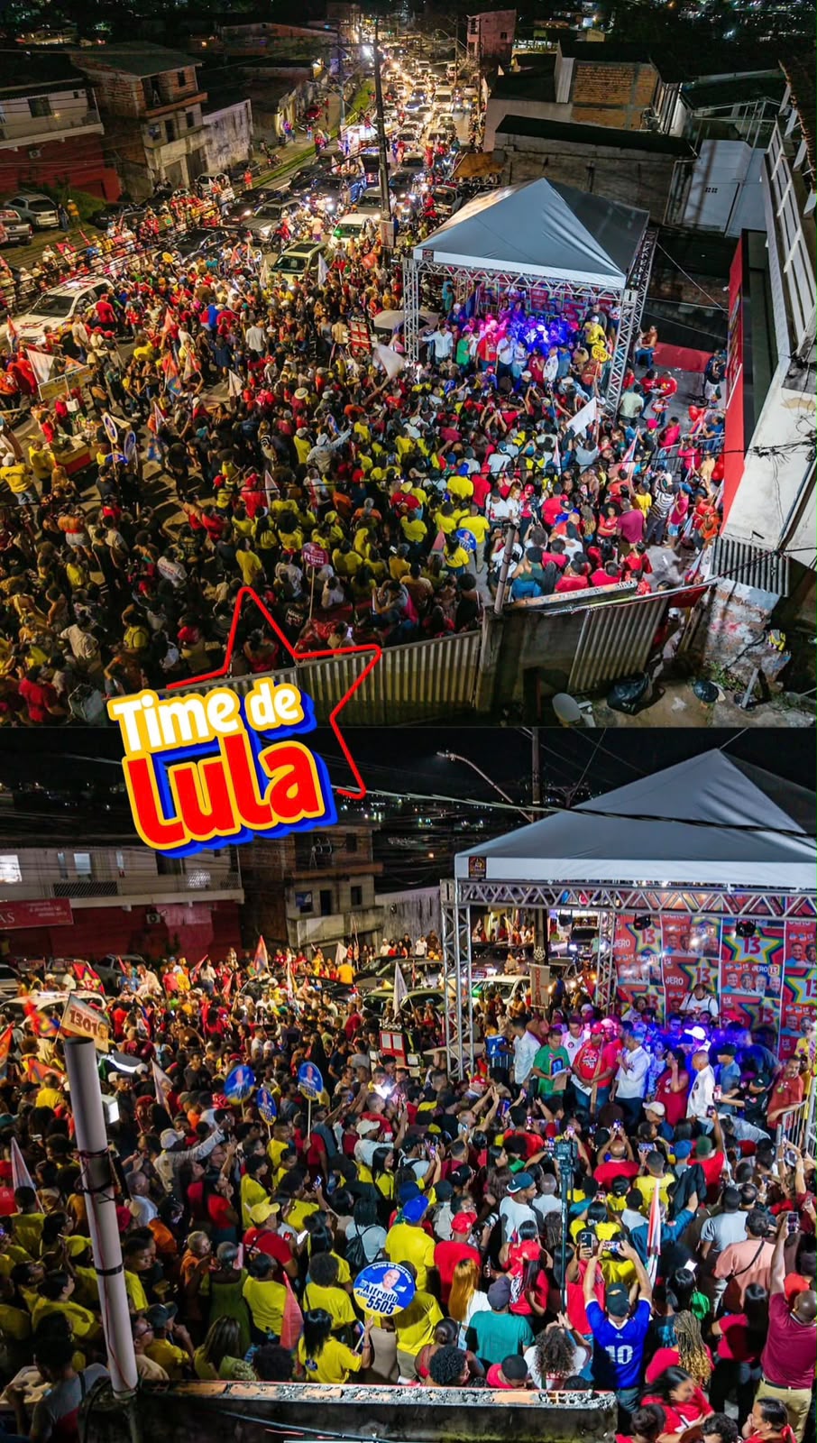 Simões Filho vive a força da democracia em demostração de amor e esperança com a carreata do time de Jero e Lula pelas ruas da cidade